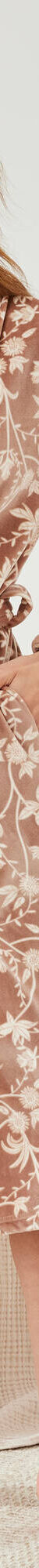 Peignoir velours imprimé fleuri (taupe) Peignoir velours imprimé fleuri (taupe)